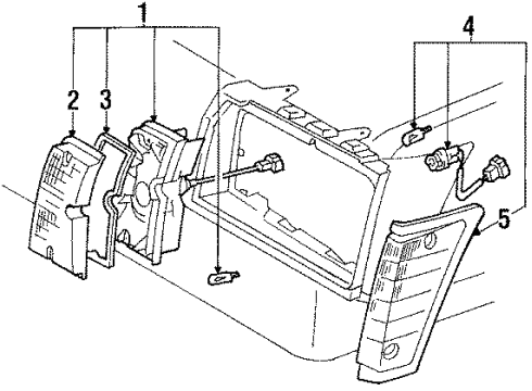 1986 Toyota Tercel Lens, Parking & Clearance Lamp, LH Diagram for 81621-16100