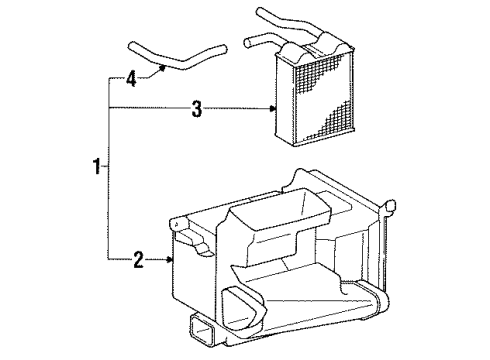 1991 Toyota Land Cruiser Heater Core & Control Valve Diagram 1 - Thumbnail