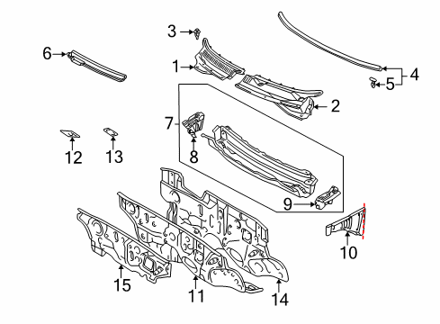 2006 Toyota Corolla Panel Sub-Assembly, COWL Diagram for 55700-02230