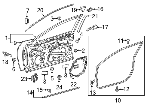 2018 Toyota Camry Panel, Front Door, Outs Diagram for 67111-06110