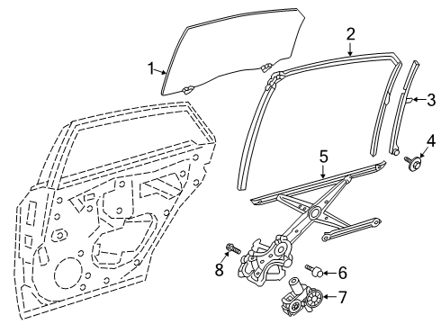 2022 Toyota Avalon Bar Sub-Assembly, Rr Doo Diagram for 67408-07020