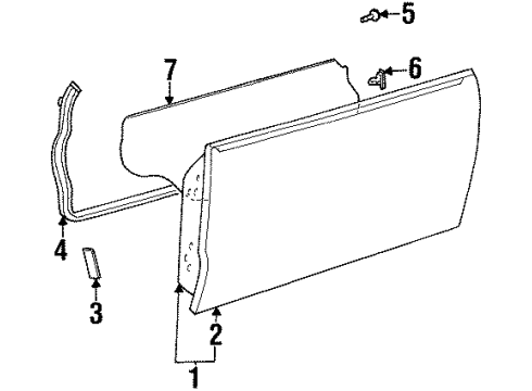 1997 Toyota Paseo Weatherstrip, Front Door, LH Diagram for 67862-0W011