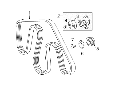 2005 Toyota 4Runner Belts & Pulleys Diagram