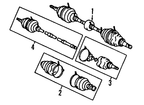 1992 Toyota Tercel Front Axle Shafts & Joints, Drive Axles Diagram