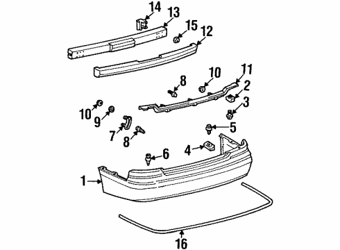 1999 Toyota Avalon Rear Bumper Diagram