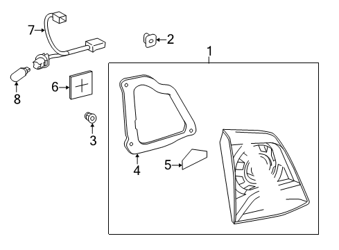 2014 Toyota Land Cruiser Packing, Rear Lamp RH Diagram for 81584-60180