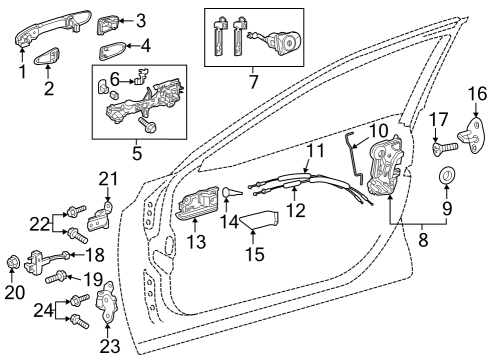 2024 Toyota Grand Highlander Lock & Hardware Diagram