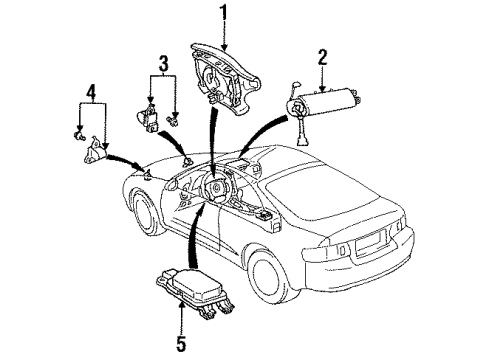 1999 Toyota Celica Air Bag Components Diagram