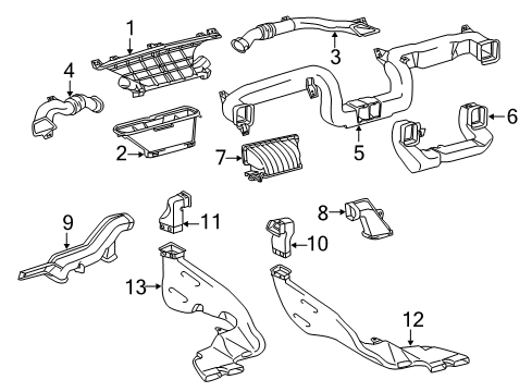 2017 Toyota Tundra Defroster Duct, Passenger Side Diagram for 55972-0C020