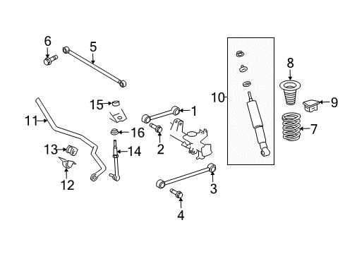 2020 Toyota 4Runner Rear Suspension, Stabilizer Bar Diagram 2 - Thumbnail