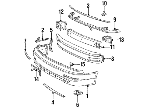 1996 Toyota Camry Absorber, Front Bumper Energy Diagram for 52611-33030