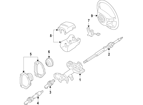 1995 Toyota Avalon Steering Column & Wheel, Steering Gear & Linkage Diagram 1 - Thumbnail