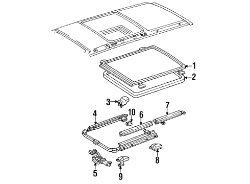 1993 Toyota Previa Sunroof, Body Diagram 2 - Thumbnail