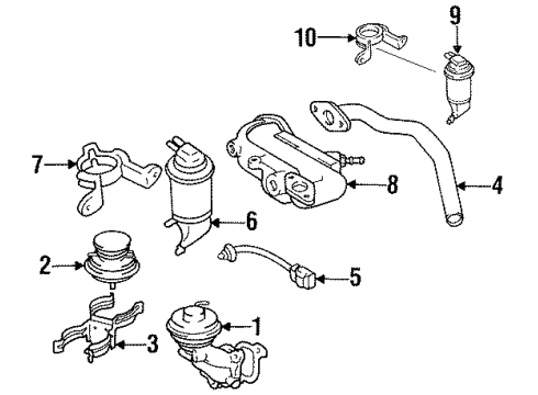 1994 Toyota Camry Bracket, EGR Vacuum Modulator Diagram for 25691-74080