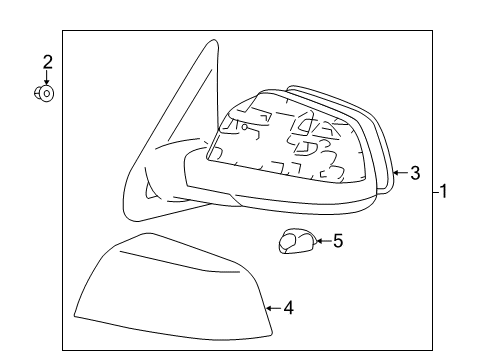 2017 Toyota Tundra Outside Rear View Passenger Side Mirror Assembly Diagram for 87910-0C370-A0