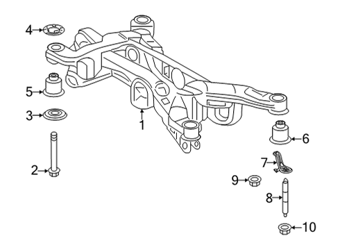 Cushion, Rear Suspension Member Mount, Rear Passenger Side Diagram for 52275-42010