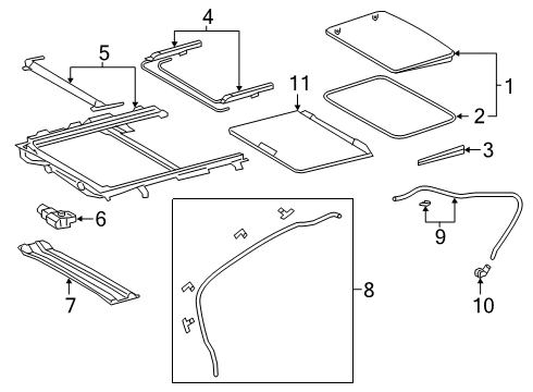 2023 Toyota Corolla Grommet, Sliding Roof Drain Diagram for 63669-50010