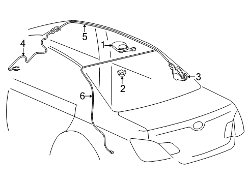 2012 Toyota Avalon Antenna Assembly, SATELL Diagram for 86960-07030-G0