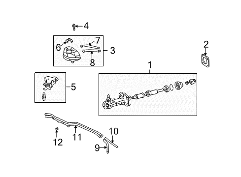 2001 Toyota Prius Booster Assembly, Brake Diagram for 44610-52051