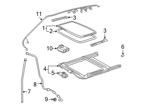 2003 Toyota Land Cruiser Hose, Sliding Roof Drain Diagram for 63249-60152