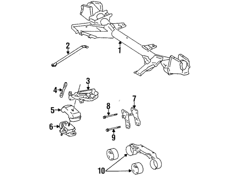 1996 Toyota Previa Support, Driver Side Diagram for 12318-76010