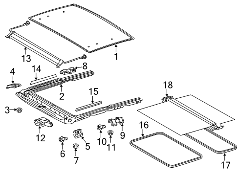 2013 Scion tC Glass Sub-Assembly, SLID Diagram for 63201-21170