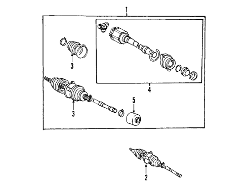 2002 Toyota Highlander Front Axle Shafts & Joints, Drive Axles Diagram