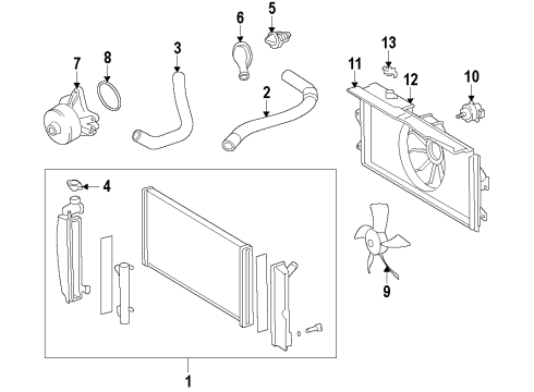 2012 Toyota Corolla Cooling System, Radiator, Water Pump, Cooling Fan Diagram 2 - Thumbnail