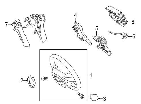 2015 Toyota Tacoma Steering Column & Wheel, Steering Gear & Linkage Diagram 4 - Thumbnail