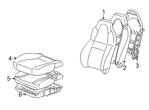 2003 Toyota MR2 Spyder Front Seat Back Cover, Right(For Separate Type) Diagram for 71073-17400-C0