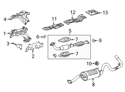 2018 Toyota Tacoma Exhaust Components, Exhaust Manifold Diagram 1 - Thumbnail