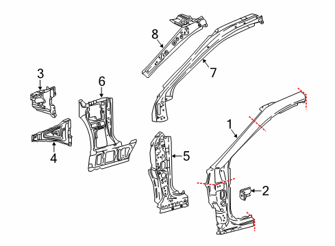 2020 Toyota Camry Hinge Pillar Diagram 1 - Thumbnail