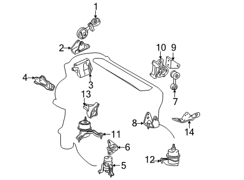 2005 Toyota Camry Rod, Engine Moving Control Diagram for 12363-0H050