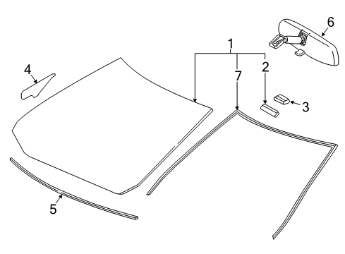 2017 Toyota Corolla iM Windshield Glass, Reveal Moldings Diagram
