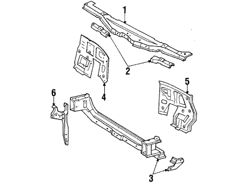 1986 Toyota Celica Reinforcement, Radiator Mounting, RH Diagram for 53268-20050