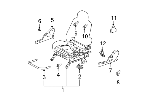 2005 Scion xB Seat Adjuster, Driver Side Diagram for 72020-52440