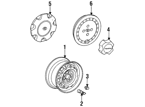 1992 Toyota Tercel Wheels, Covers & Trim Diagram