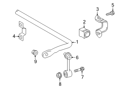 2019 Toyota RAV4 Rear Suspension Components, Lower Control Arm, Upper Control Arm, Stabilizer Bar Diagram