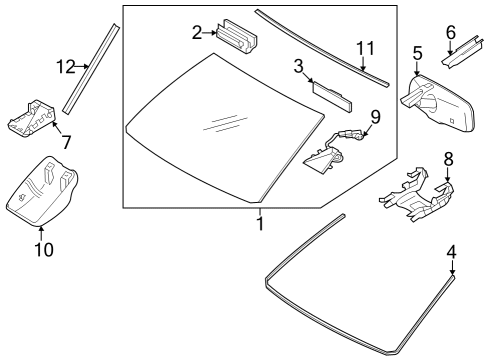 2020 Toyota 4Runner Inner Rear View Mirror Assembly Diagram for 87810-0WG90