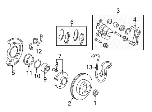 2014 Toyota Camry Front Brakes Diagram 2 - Thumbnail