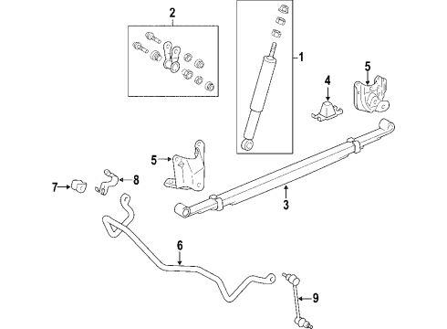 2006 Toyota Tundra Rear Suspension Components, Stabilizer Bar Diagram 2 - Thumbnail