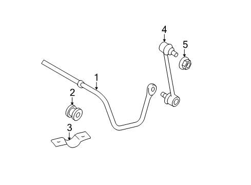 2008 Toyota Camry Rear Suspension Components, Stabilizer Bar Diagram 2 - Thumbnail