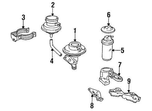 1991 Toyota Celica Valve Assy, Vacuum Switching Diagram for 89570-20230