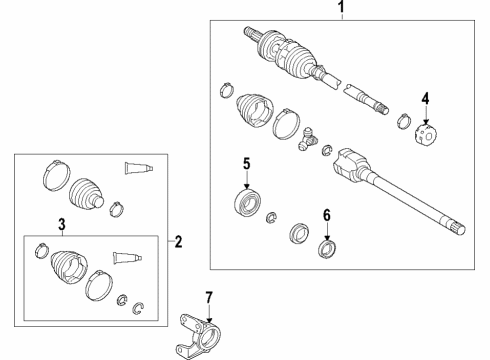 2021 Toyota RAV4 Front Cv Joint Boot Kit Diagram for 04427-33120