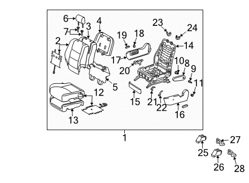 2004 Toyota Highlander Cover, Seat Track Bracket, Outer Front Diagram for 72123-48030-B0