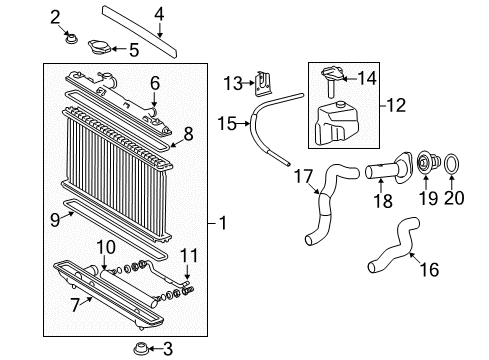 2008 Toyota Camry Radiator & Components Diagram 1 - Thumbnail