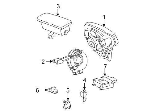 2003 Toyota Corolla Air Bag Components Diagram