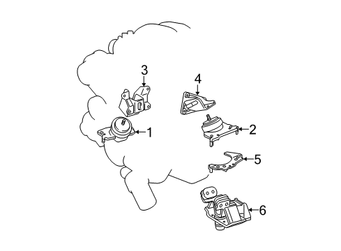 2007 Toyota Tundra Engine & Trans Mounting Diagram 1 - Thumbnail