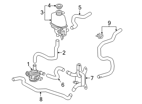 2017 Toyota Prius Prime Inverter Cooling Components Diagram