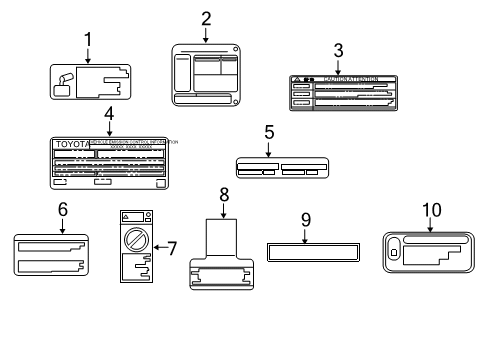 2011 Toyota Avalon Information Labels Diagram